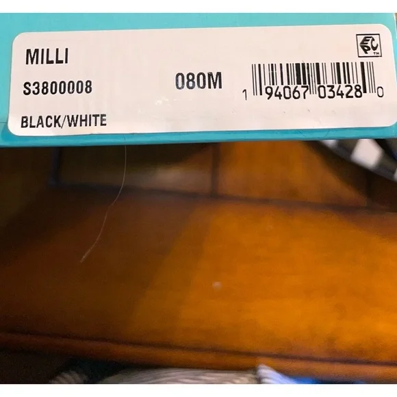 Kate Spade New York 8 Milli Flip Flop black & White striped Org. box Never Worn - Picture 2 of 13